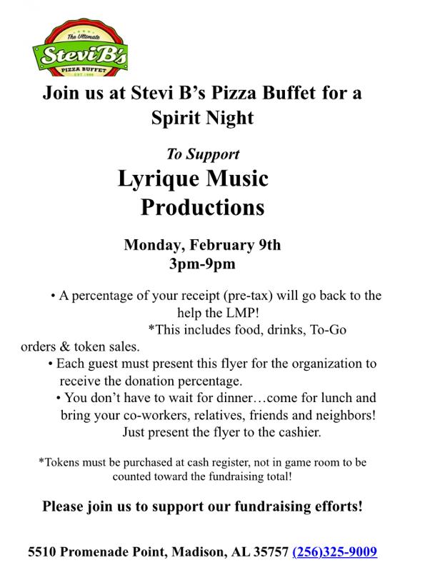 Stevi B's Present Spirit Night! With Lyrique Music Productions